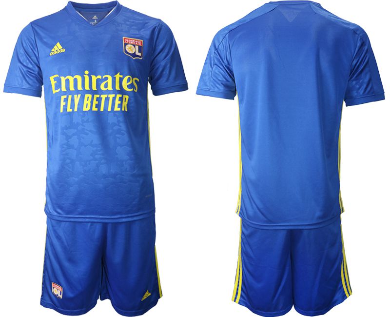 Men 2020-2021 club Olympique Lyonnais away blue Soccer Jerseys->other club jersey->Soccer Club Jersey